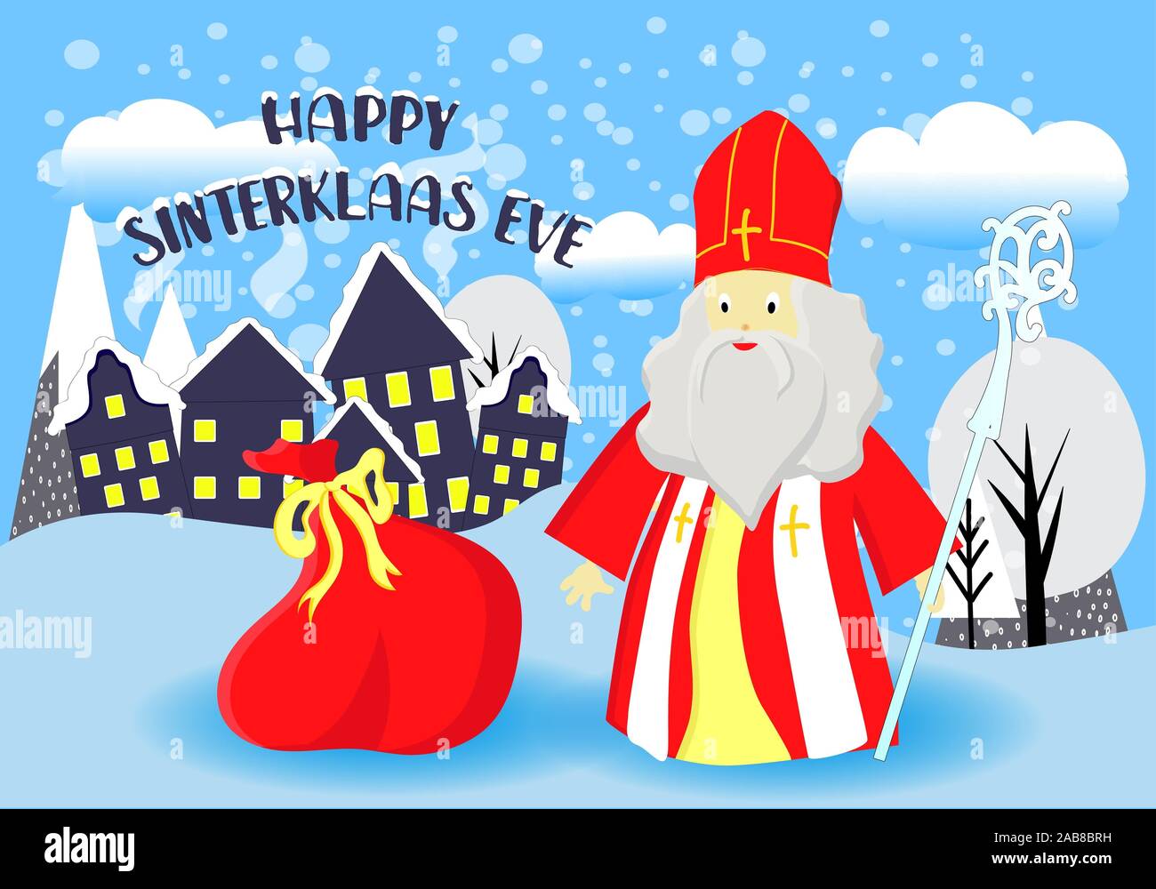 Auguri Di Natale Translation.Biglietto Di Auguri Per Il Giorno Di San Nicolao Traduzione Dall Olandese Felice Il Giorno Di San Nicolao Foto Stock Alamy