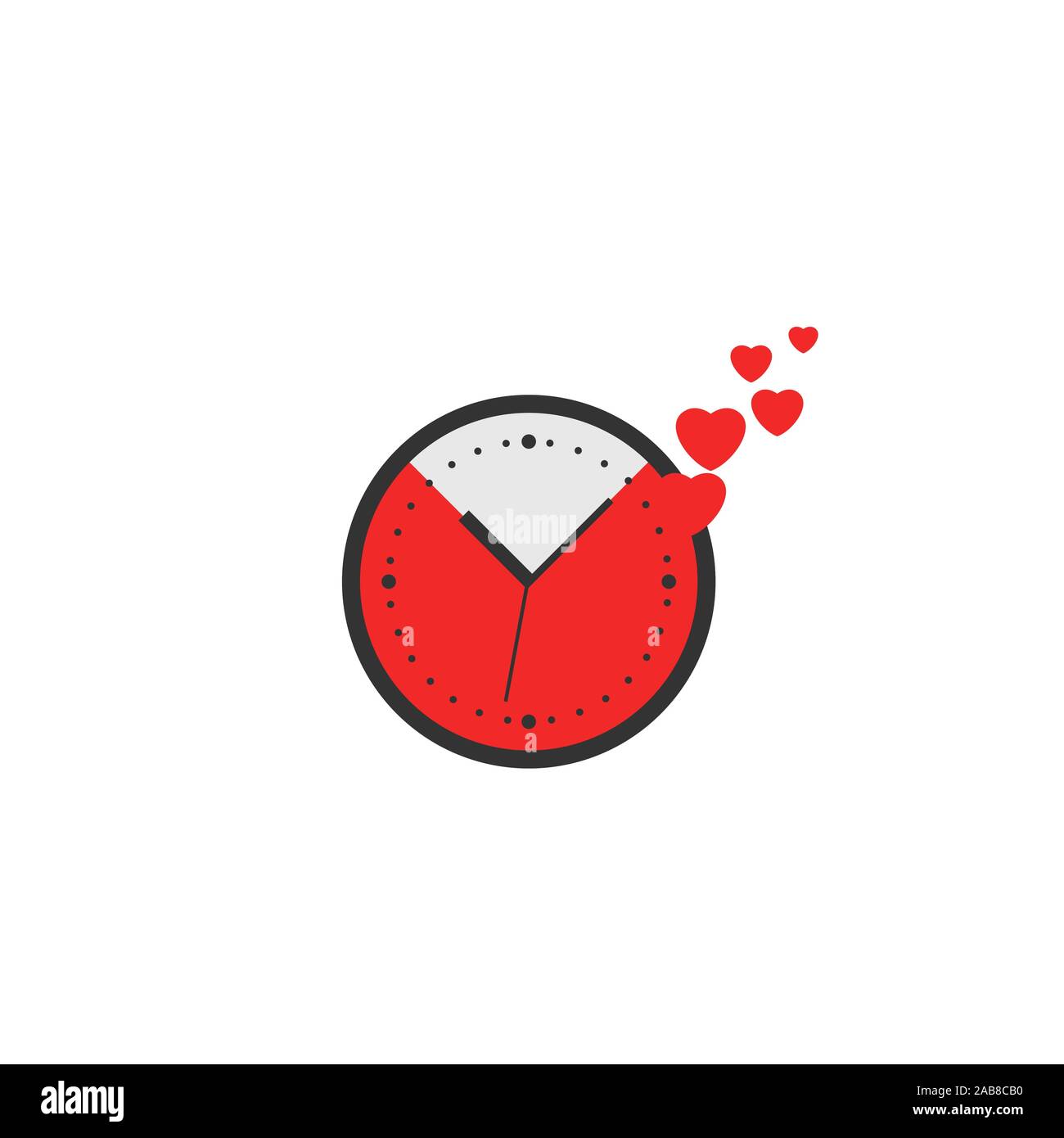 Orologio con cuore segno Illustrazione Vettoriale