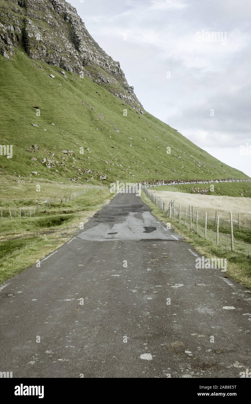 Luogo rurale sulle Isole Faroe, Danimarca, Europa. Foto Stock