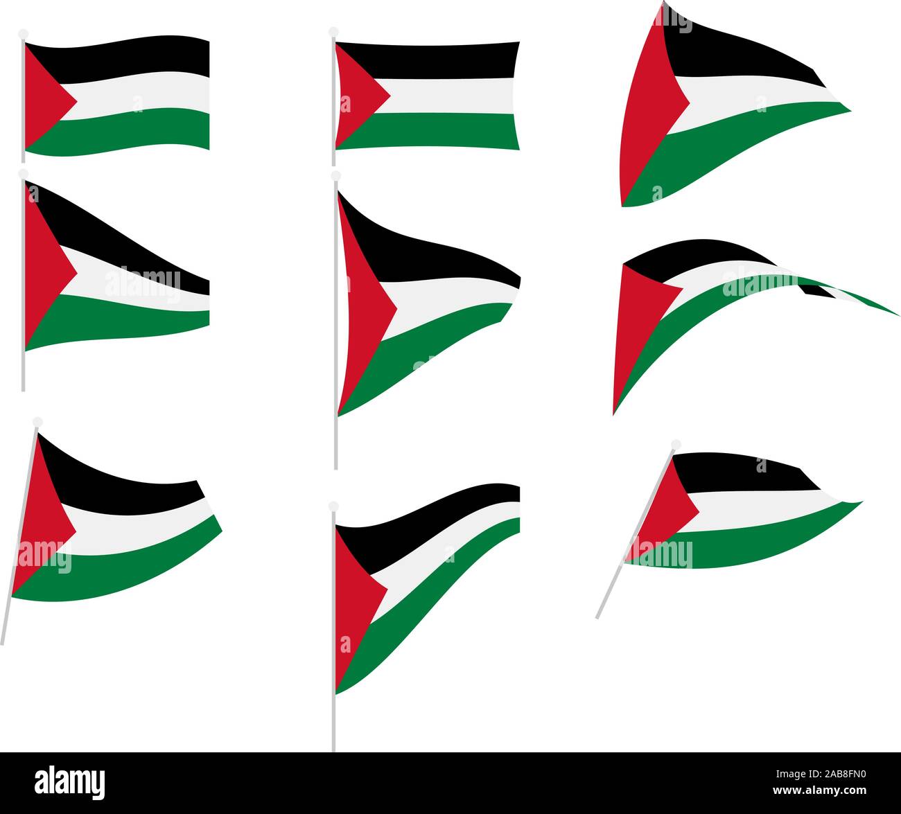 Vettore di disegno di impostare con la Palestina Bandiera Illustrazione Vettoriale