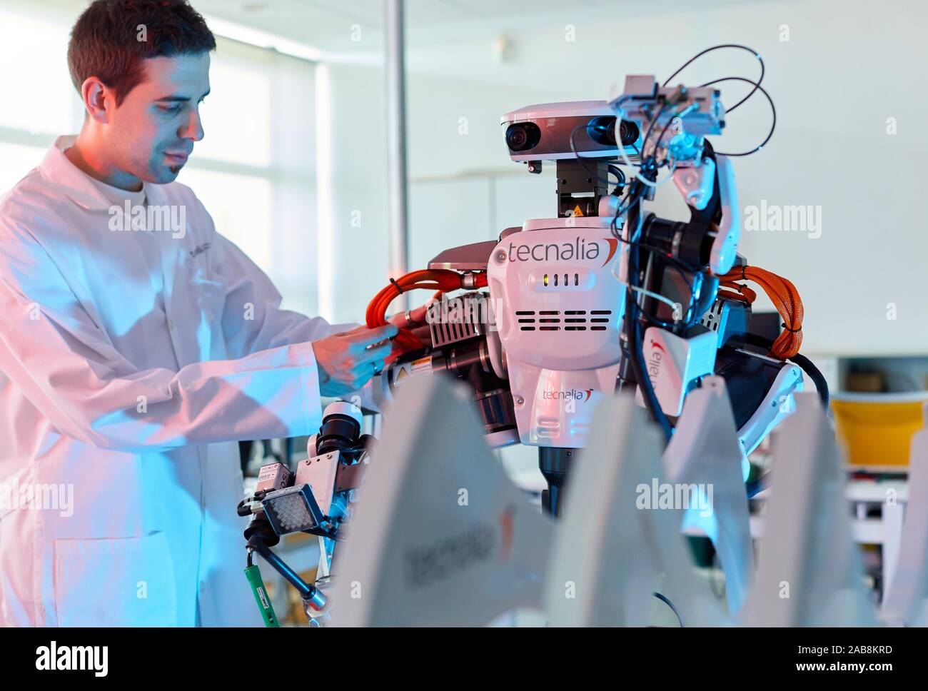 Autonomia di robot per la produzione flessibile e collaborativa, robotica avanzata unità di fabbricazione, Technology Center, Tecnalia Ricerca & Innovazione, Foto Stock