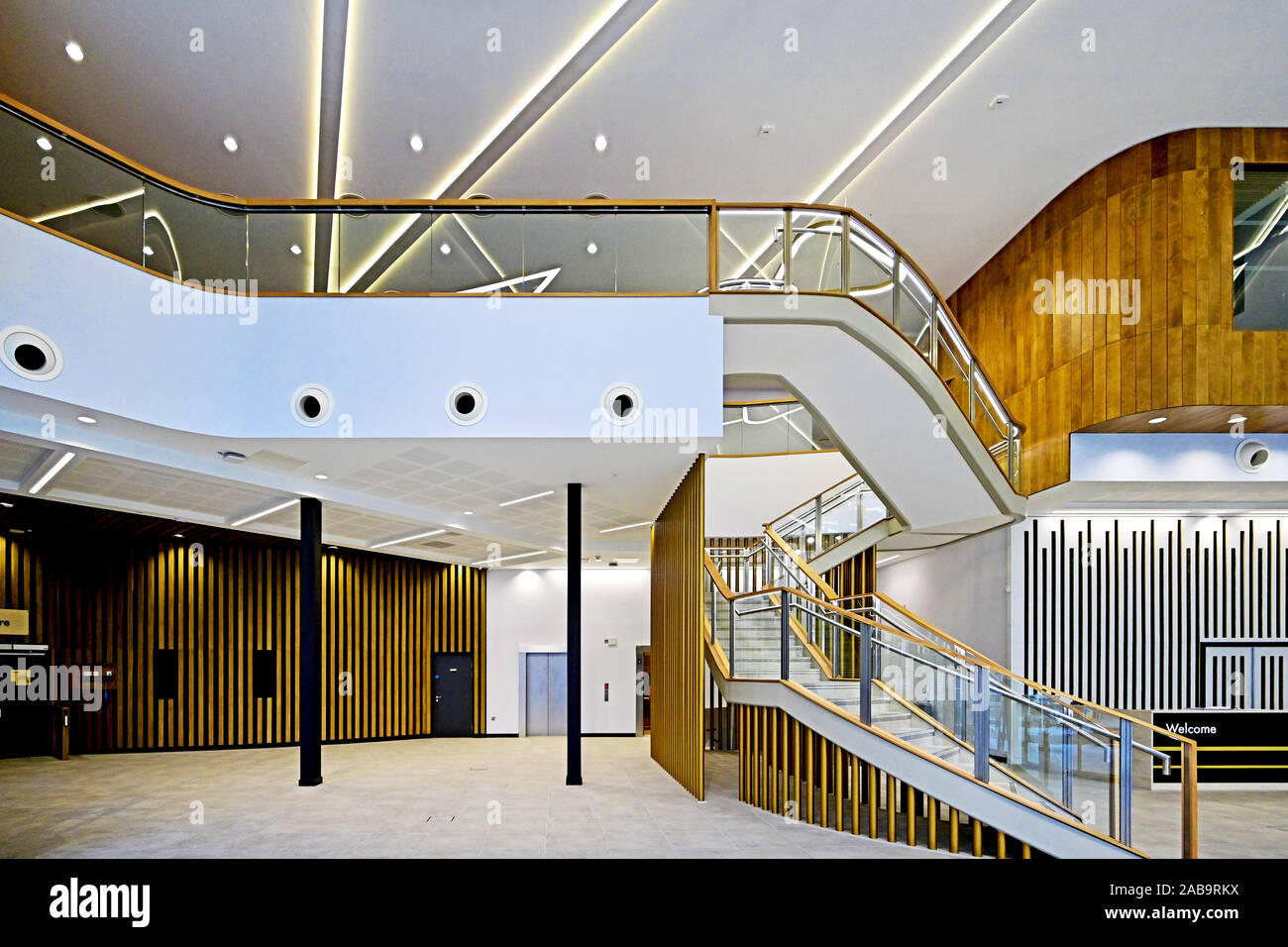 Il catalizzatore interno edificio dettaglio parte dell'Università di Newcastle Foto Stock