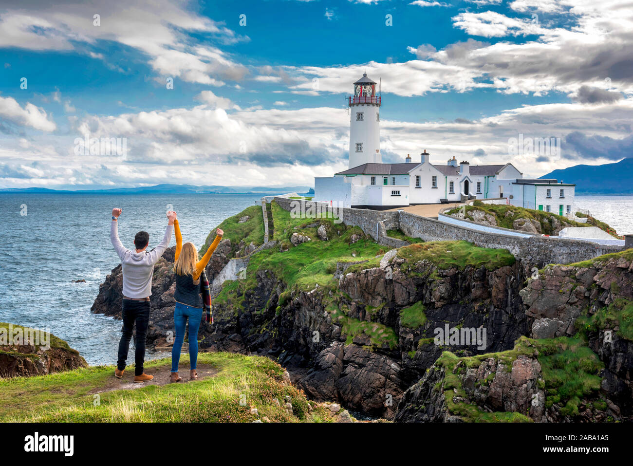 Fanad faro capo nella contea di Donegal, Irlanda Foto Stock