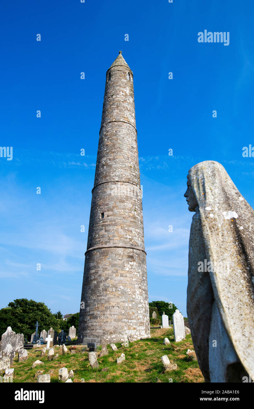Ardmore torre rotonda nella Contea di Waterford Foto Stock