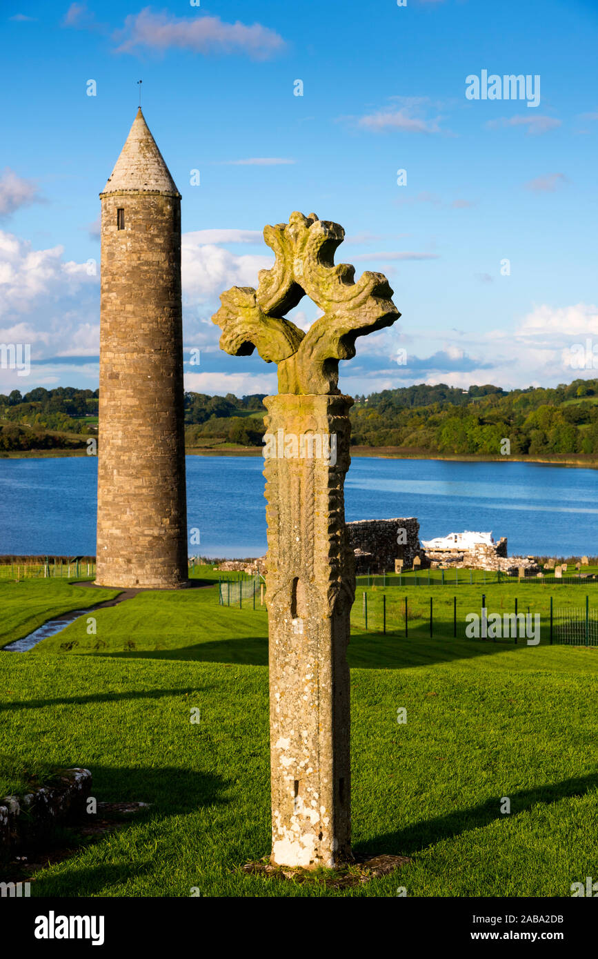 Isola Devenish sul Lough Erne Co. Fermanagh, Irlanda del Nord Foto Stock Isola Devenish sul Lough Erne Co. Fermanagh, Irlanda del Nord Foto Stock