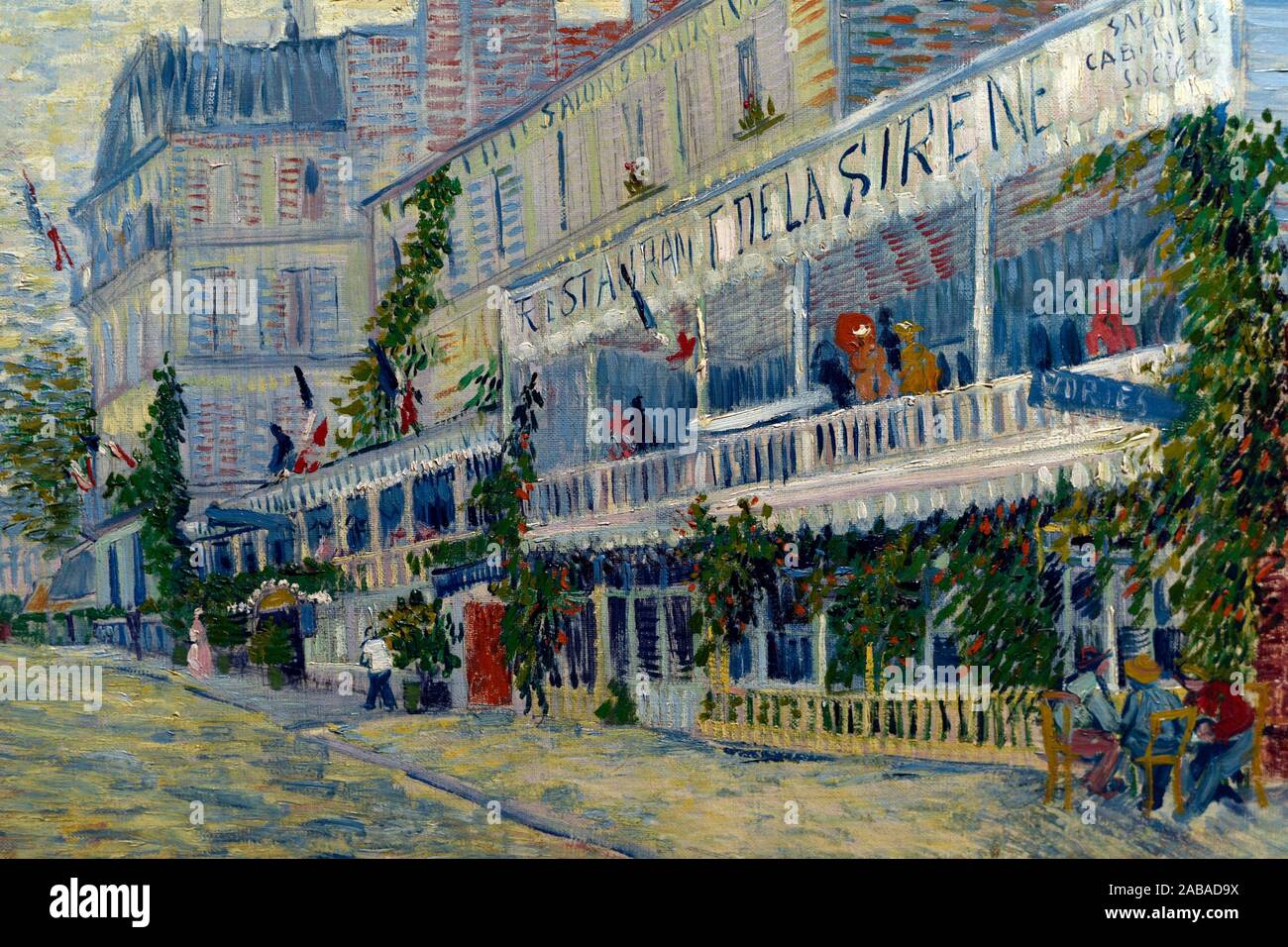 Le restaurant de la Siréne Ã Asnières, 1887, olio su tela,Vincent Van Gogh, il museo d' Orsay,Parigi,Francia. Foto Stock