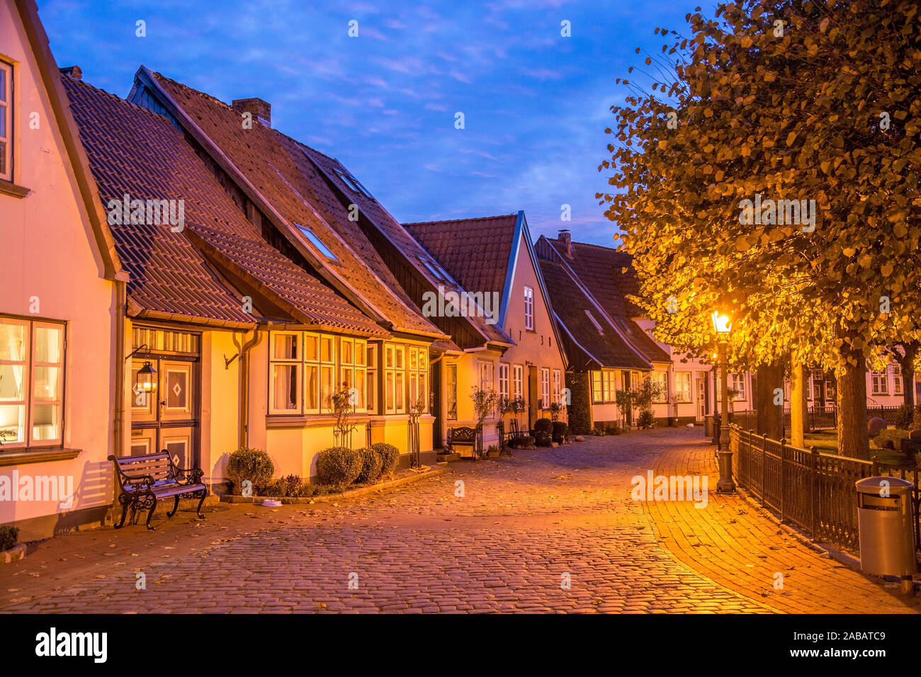 Der Holm ist ein Fischerviertel NEL LAND SCHLESWIG, gelegen an der Schlei Foto Stock