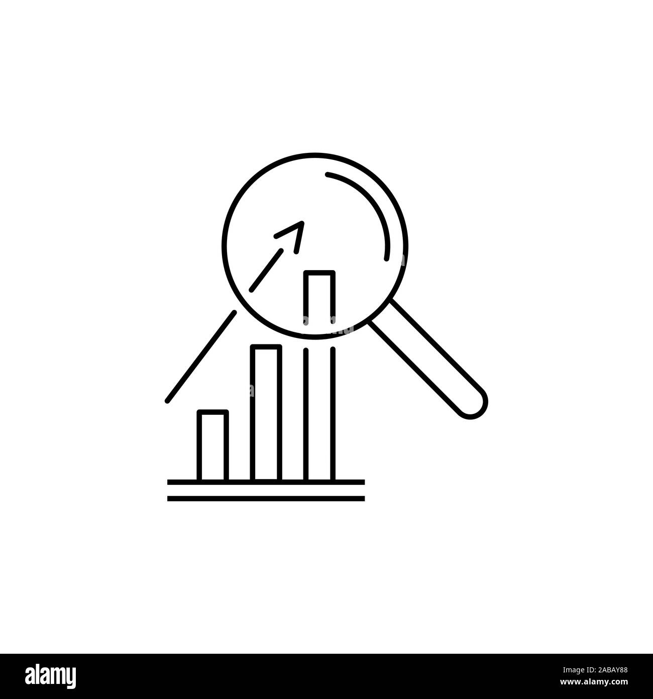 Icona di ricerca, analisi di business segno lineare isolato Illustrazione Vettoriale
