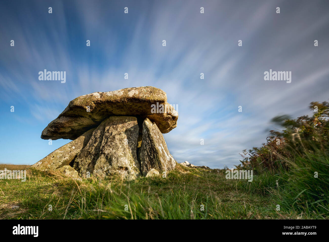 Chun Quoit; Cornovaglia; Regno Unito Foto Stock