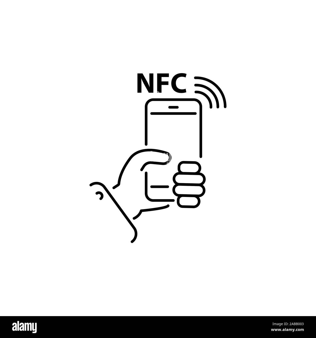 Icona di pagamento nfc dello smartwatch illustrazione piatta dell'icona del  vettore di pagamento nfc dello smartwatch per il web design