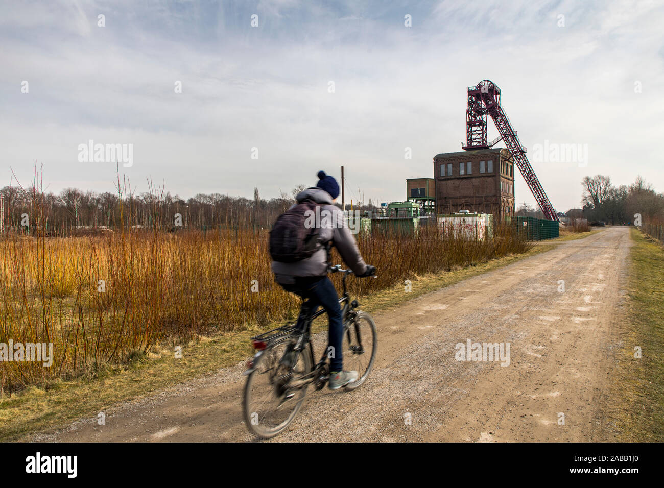 Miniera di Sterkrade colliery in Oberhausen, albero 1, monumento industriale, Foto Stock