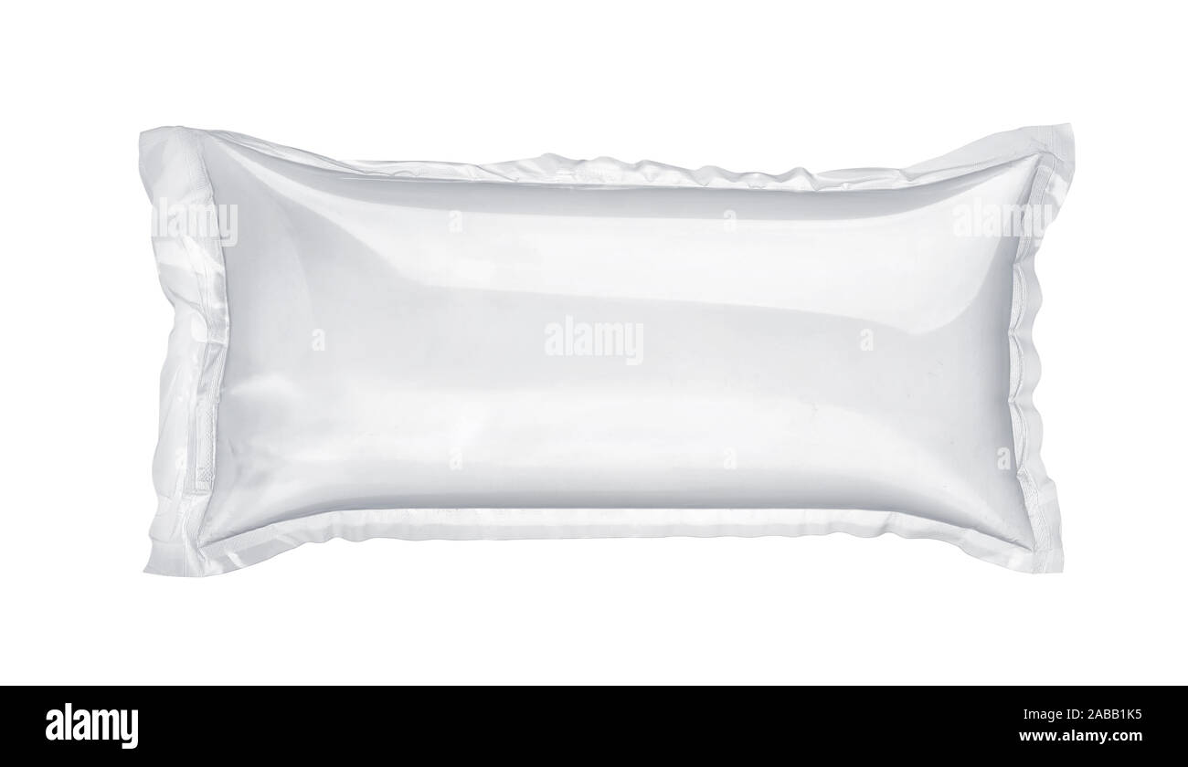 Aria gonfiabile buffer sacchetto in plastica isolato su bianco Foto Stock