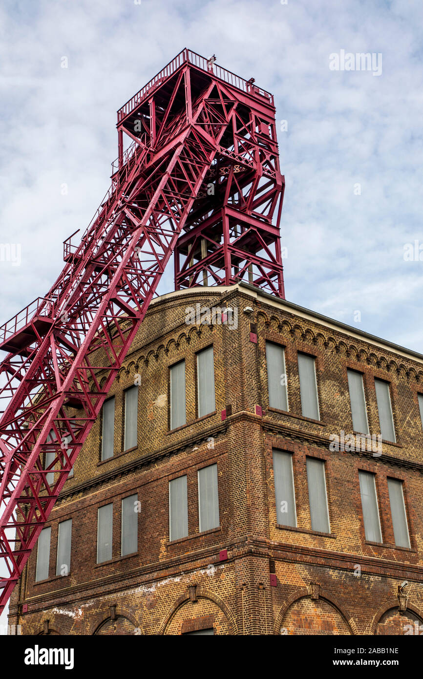 Miniera di Sterkrade colliery in Oberhausen, albero 1, monumento industriale, Foto Stock