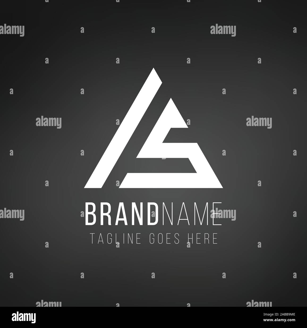 Triangolo geometrico logo design, LS iniziali. Azienda identità. Stock illustrazione vettoriale isolati su sfondo bianco. Illustrazione Vettoriale