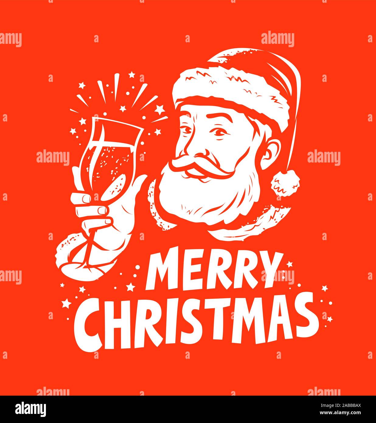 Merry Christmas greeting card. Santa Claus illustrazione vettoriale Illustrazione Vettoriale