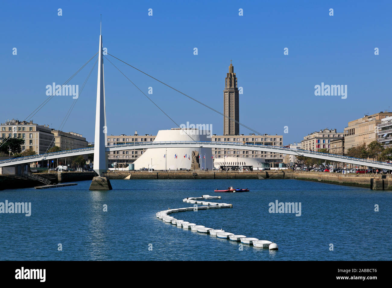 Commerce bacino, Le Havre, Normandia, Francia Foto Stock