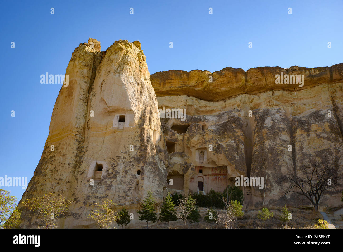 Cavusin Chiesa di Cappadocia, Turchia Foto Stock