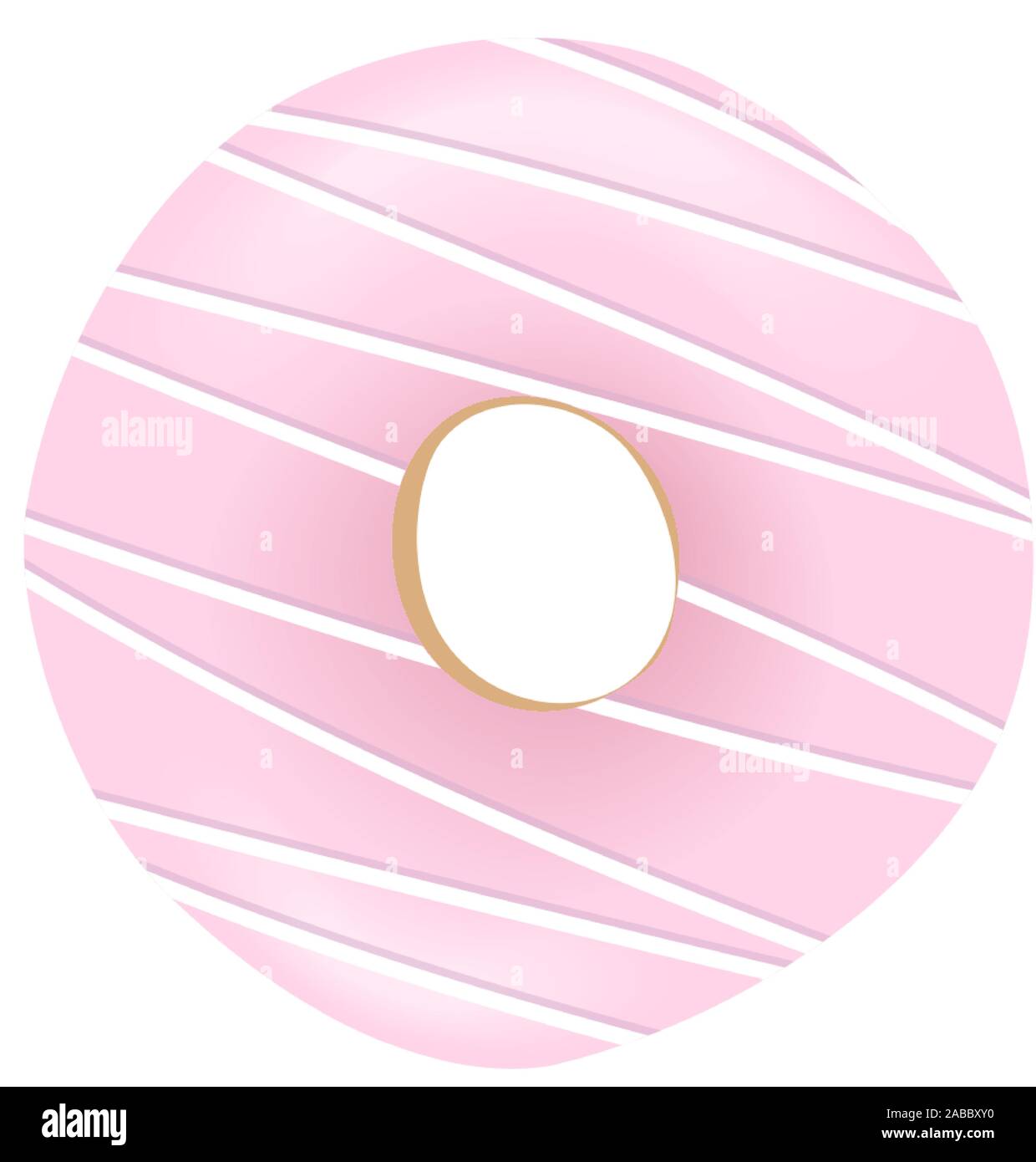 Rosa dolce ciambella con glassa a strisce e spruzza isolati su sfondo bianco. Illustrazione Vettoriale Illustrazione Vettoriale