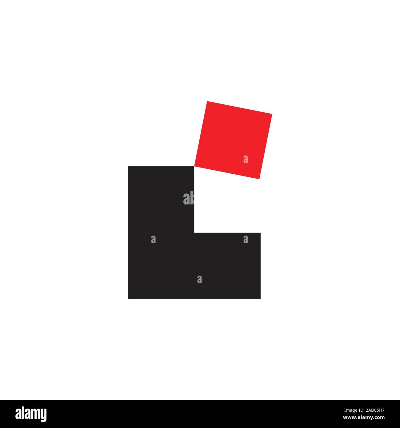 Lettera caselle lc design logo vector Illustrazione Vettoriale