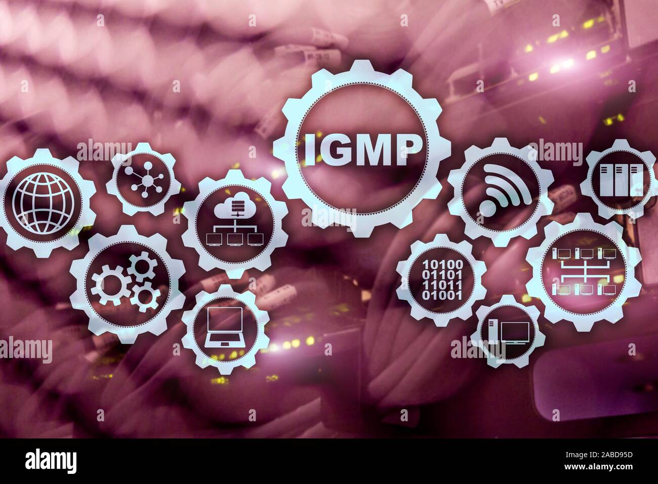 IGMP. Internet Group Management Protocol concetto. La tecnologia delle comunicazioni. Foto Stock