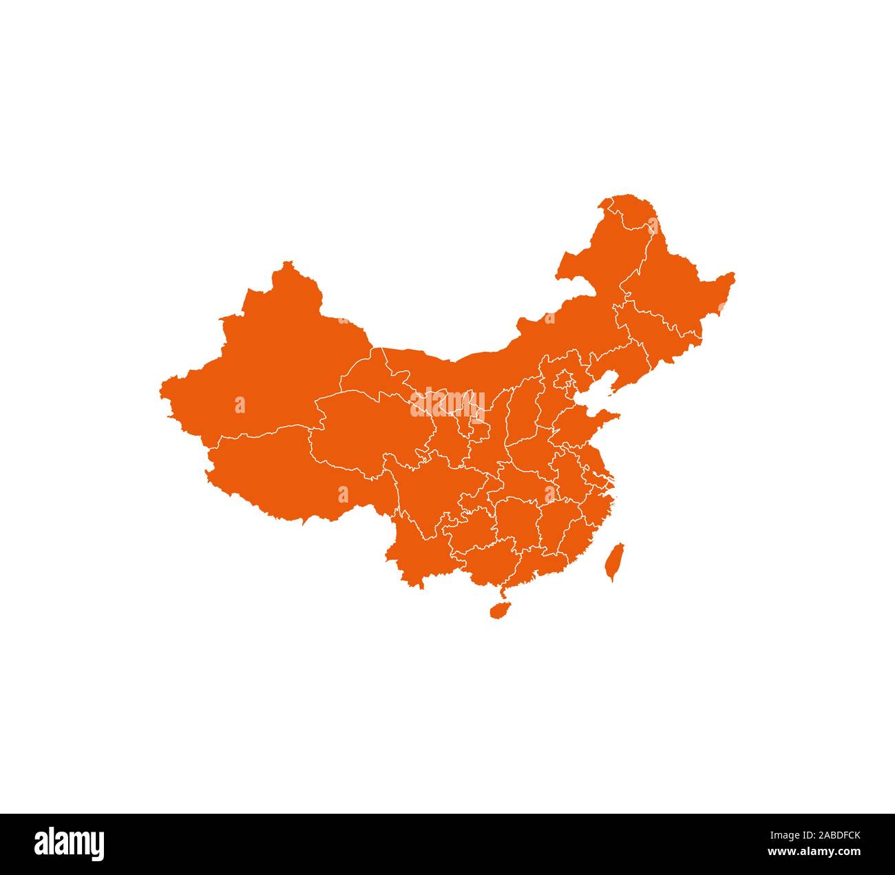 Cina Mappa, membri mappa di confine. Illustrazione Vettoriale. Illustrazione Vettoriale