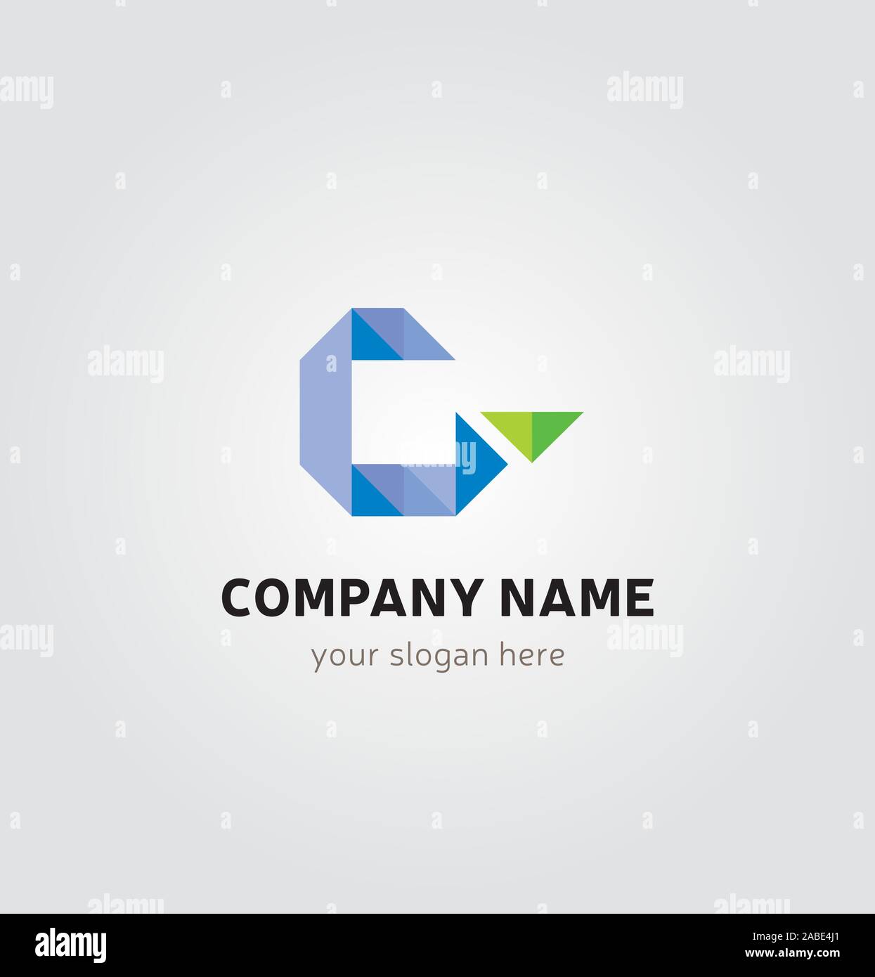 Logo unico - Lettera G per azienda logo aziendale, Fractal, forma di origami Illustrazione Vettoriale