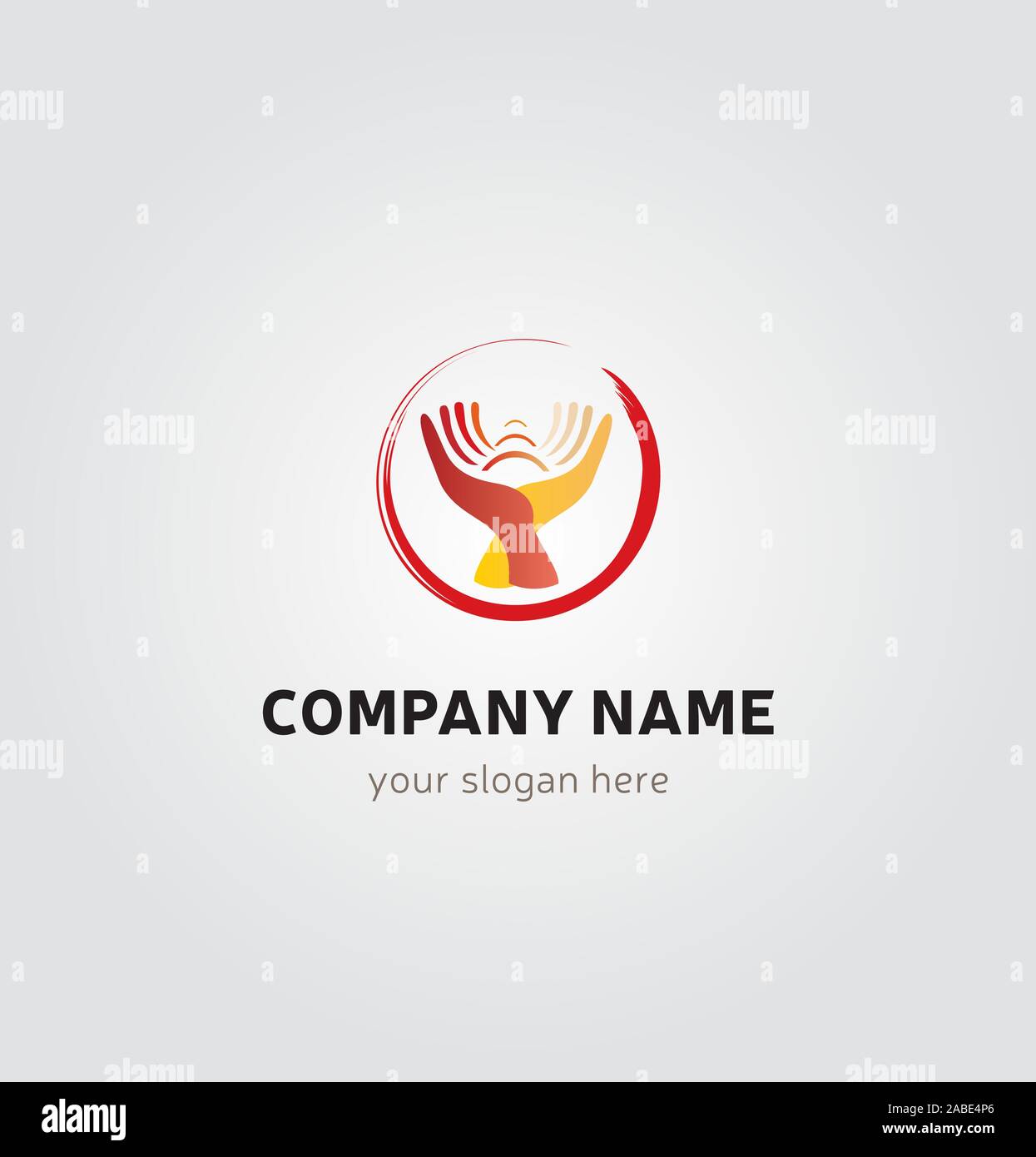 Logo unico - Mani unite insieme in un cerchio per la fisioterapia Osteopatia Logo massaggio Illustrazione Vettoriale