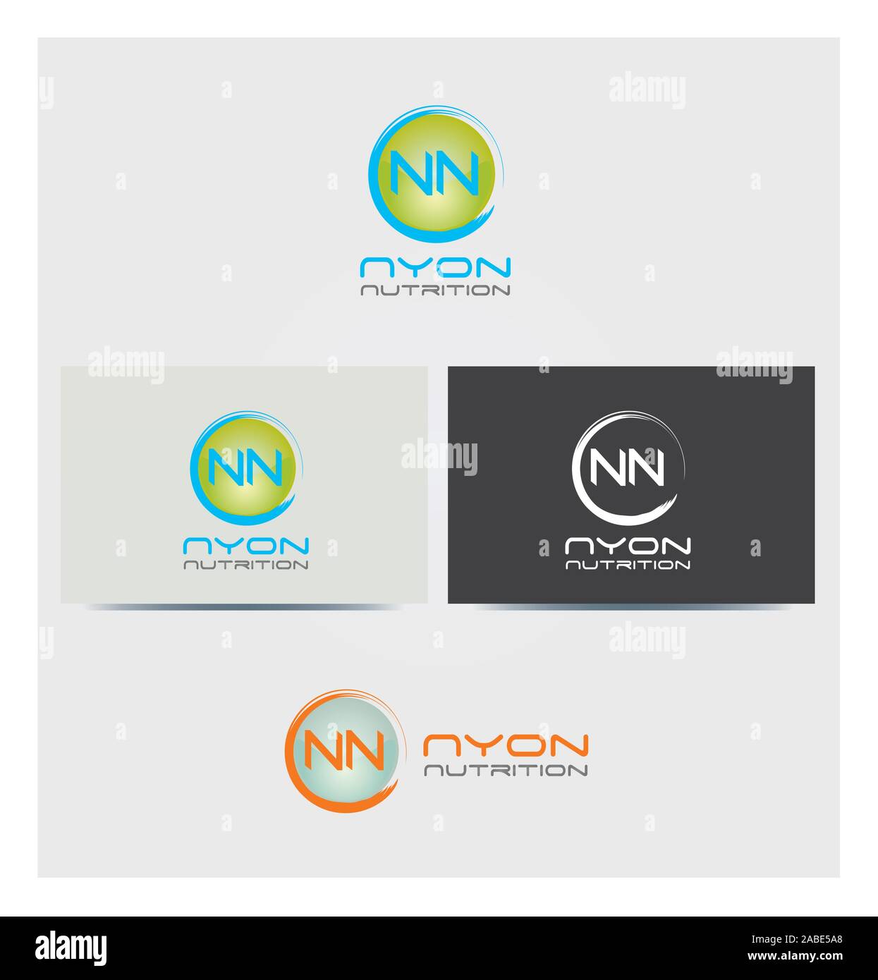 N Icona Lettera, il Logo per il business in diversi colori, NN Lettere in cerchio Illustrazione Vettoriale