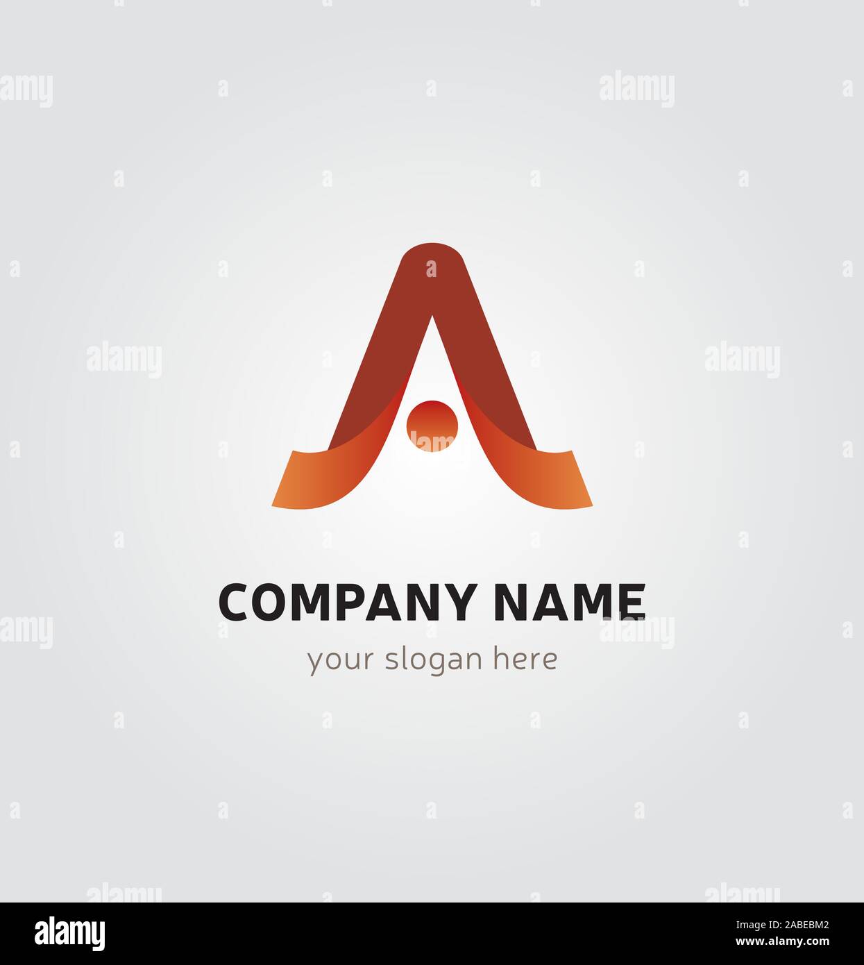 Logo unico Design - una lettera persona Icona Silhouette - Colori rosso Illustrazione Vettoriale