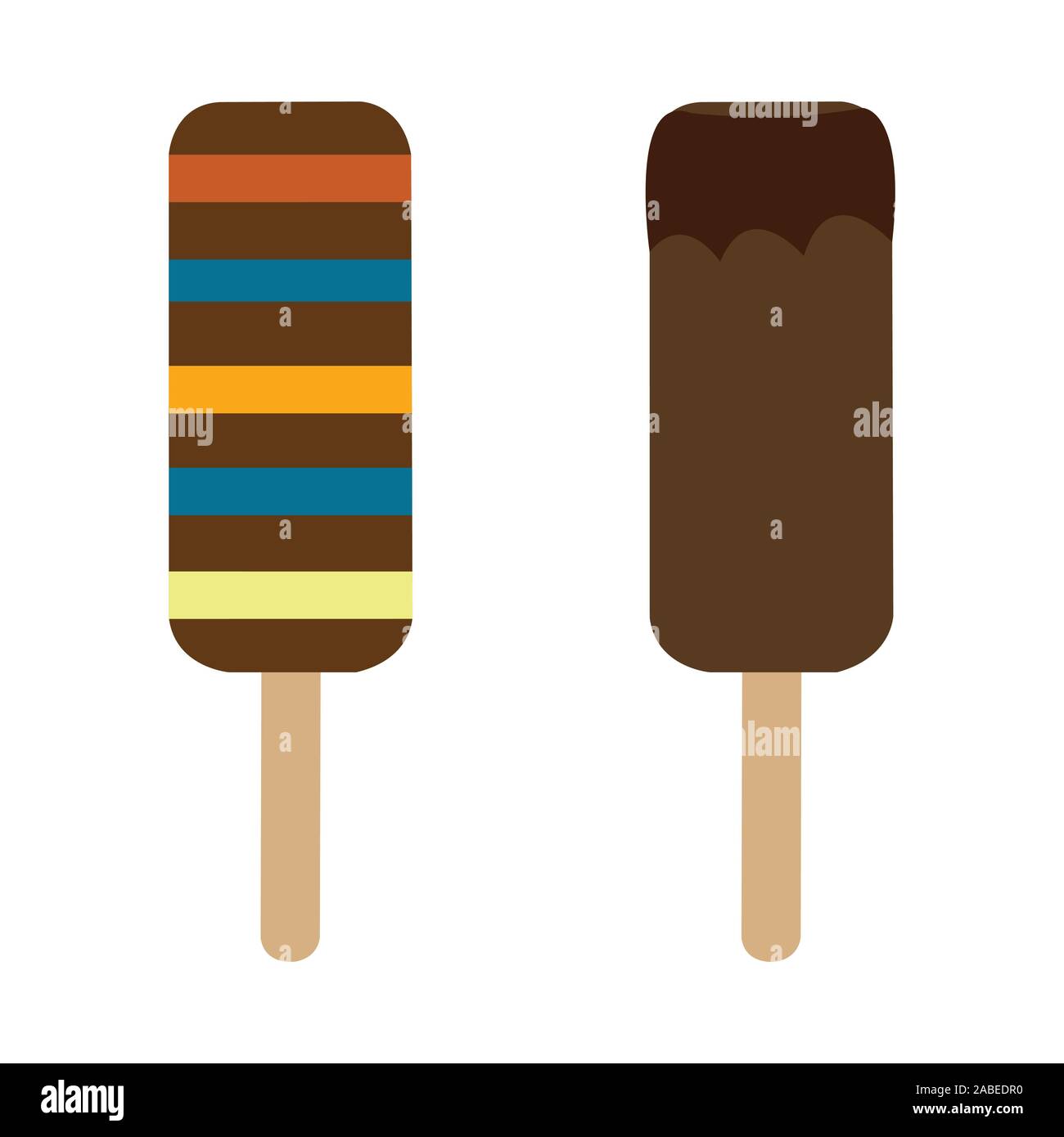 Un Patterened e gelato al cioccolato con smalto Illustrazione Vettoriale