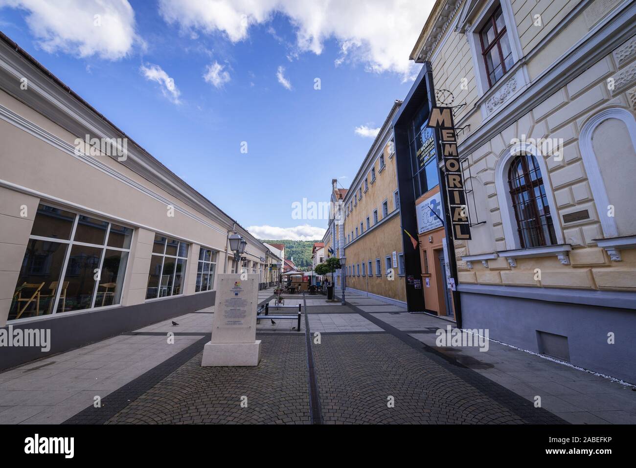 Memoriale delle vittime del comunismo e del Museo della Resistenza in Sighetu Marmatiei città in Maramures Contea del nord ovest della Romania Foto Stock