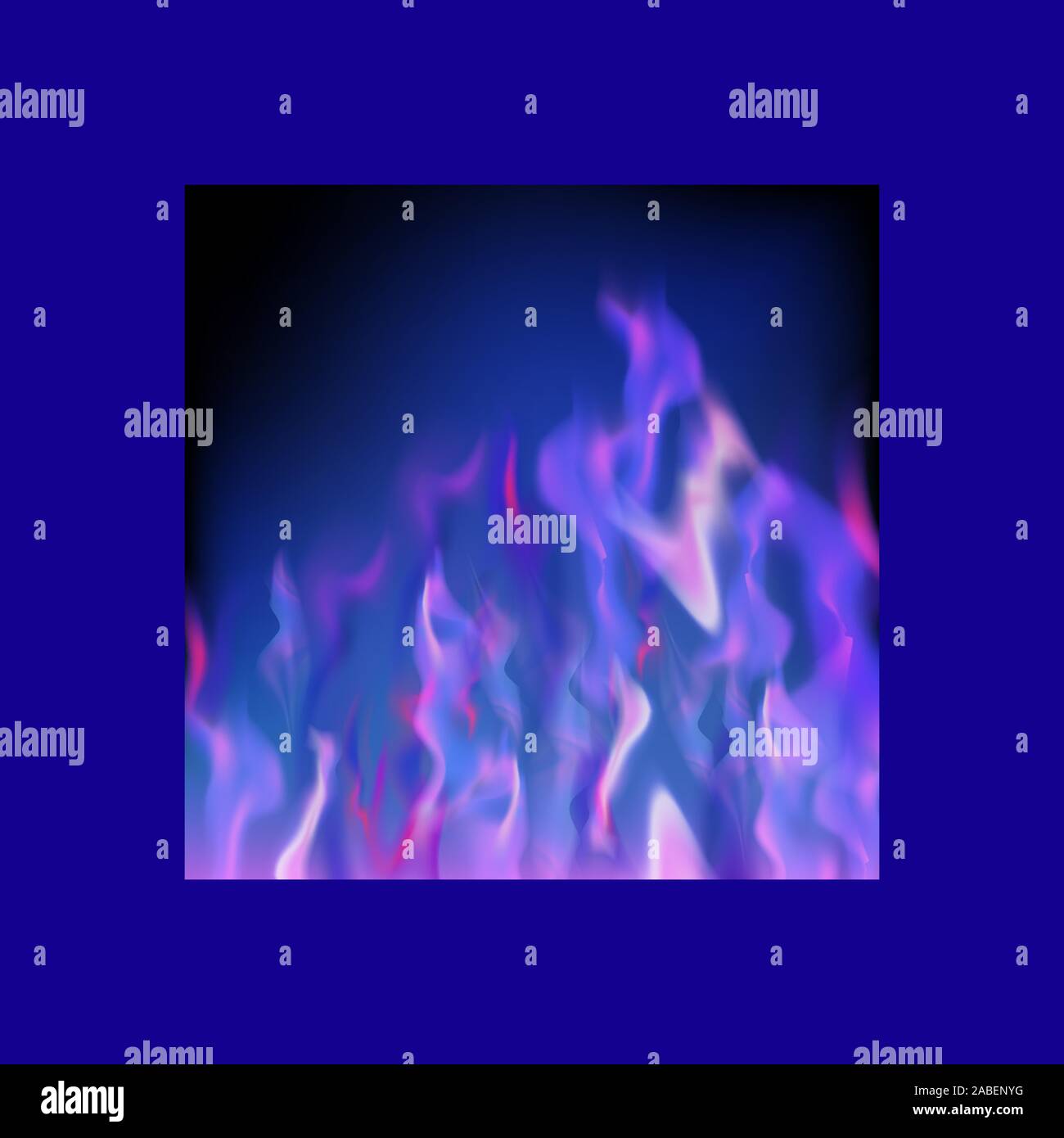 Combustione di gas di fuoco con battenti braci su sfocato Sfondo nero Illustrazione Vettoriale