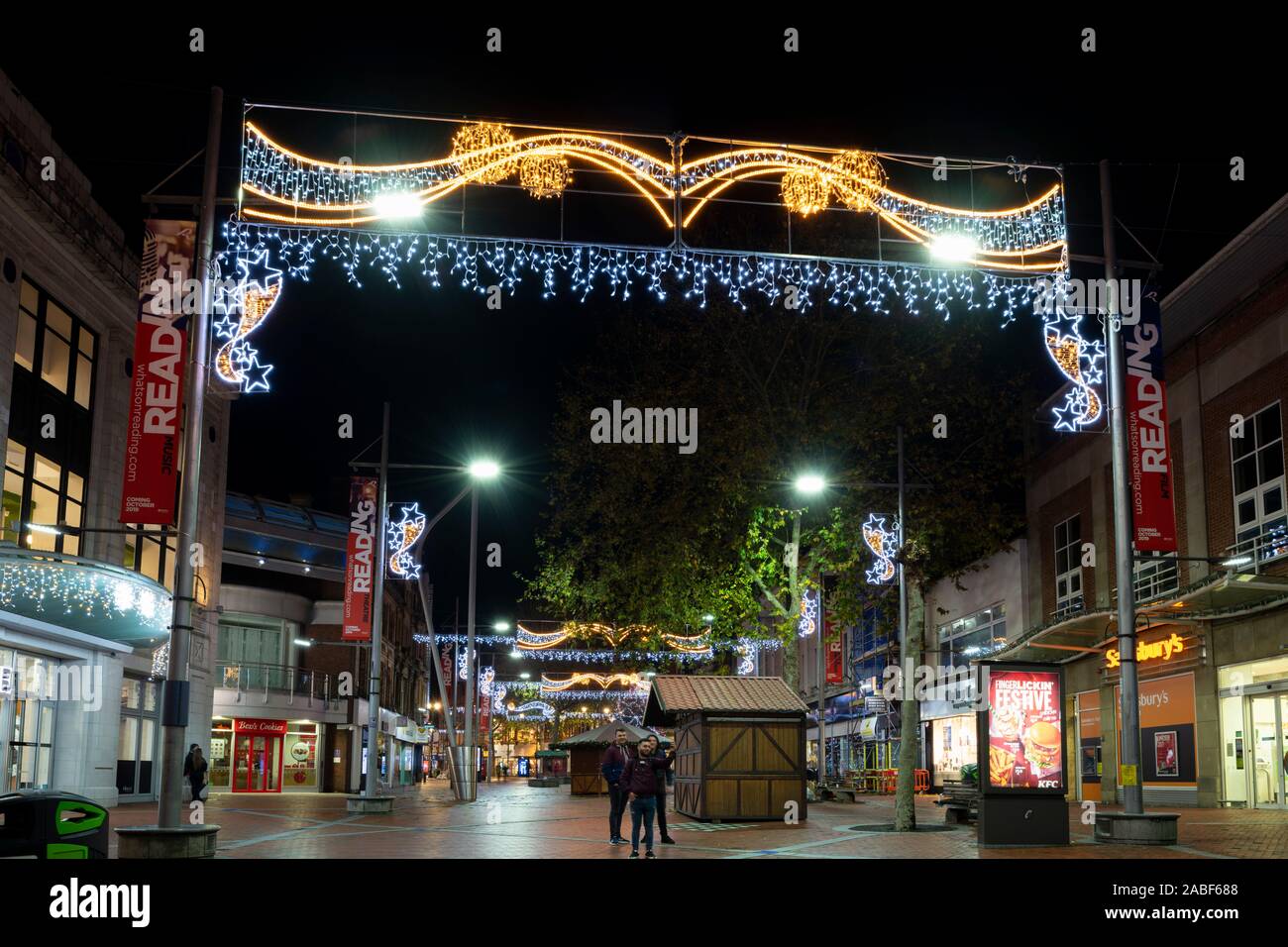 Le luci di Natale in Reading, Berkshire, 2019 Foto Stock