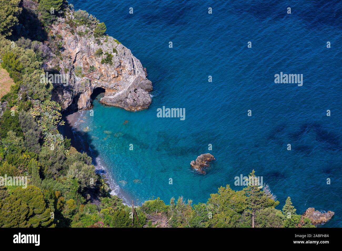 Costiera Amalfitana vista da sopra, Italia Foto Stock