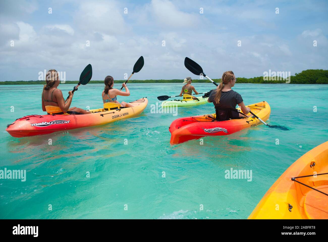 Il kayak nei Caraibi Foto Stock