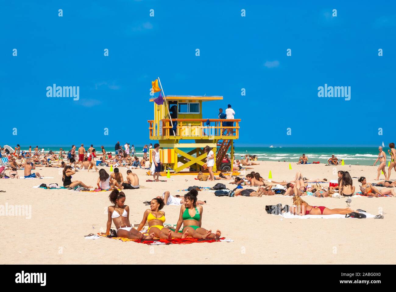 South Beach, Miami, Florida, Stati Uniti d'America Foto Stock