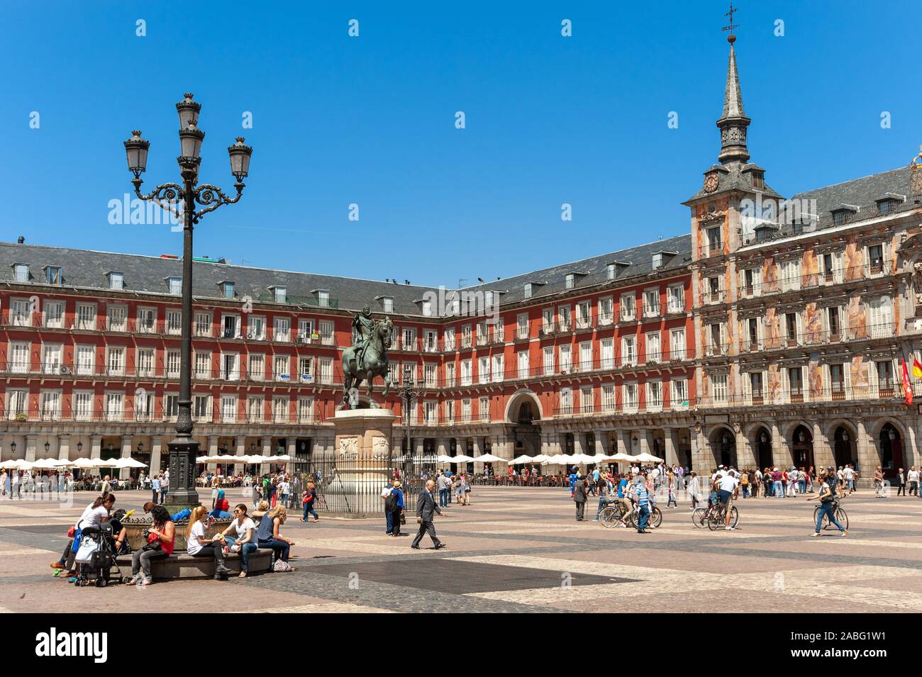 Plaza Mayor, Madrid, Spagna Foto Stock