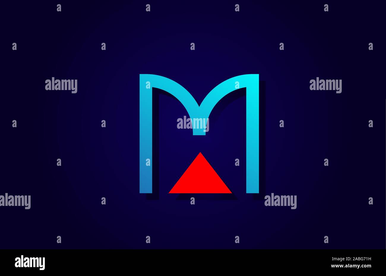 Il rosso e il blu lettera alfabeto M logo design icona per business. Adatto come un logotipo della società Illustrazione Vettoriale