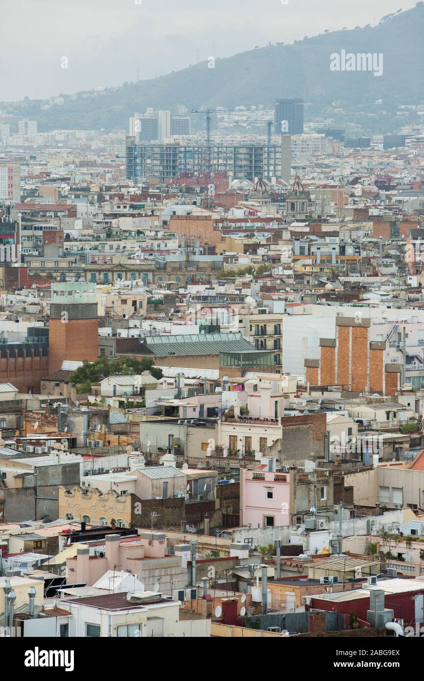 Barcellona, Catalogna. Spagna -18 Ott 2018- Vista di Barcellona dalla chiesa di Santa Maria del Pi. Foto Stock