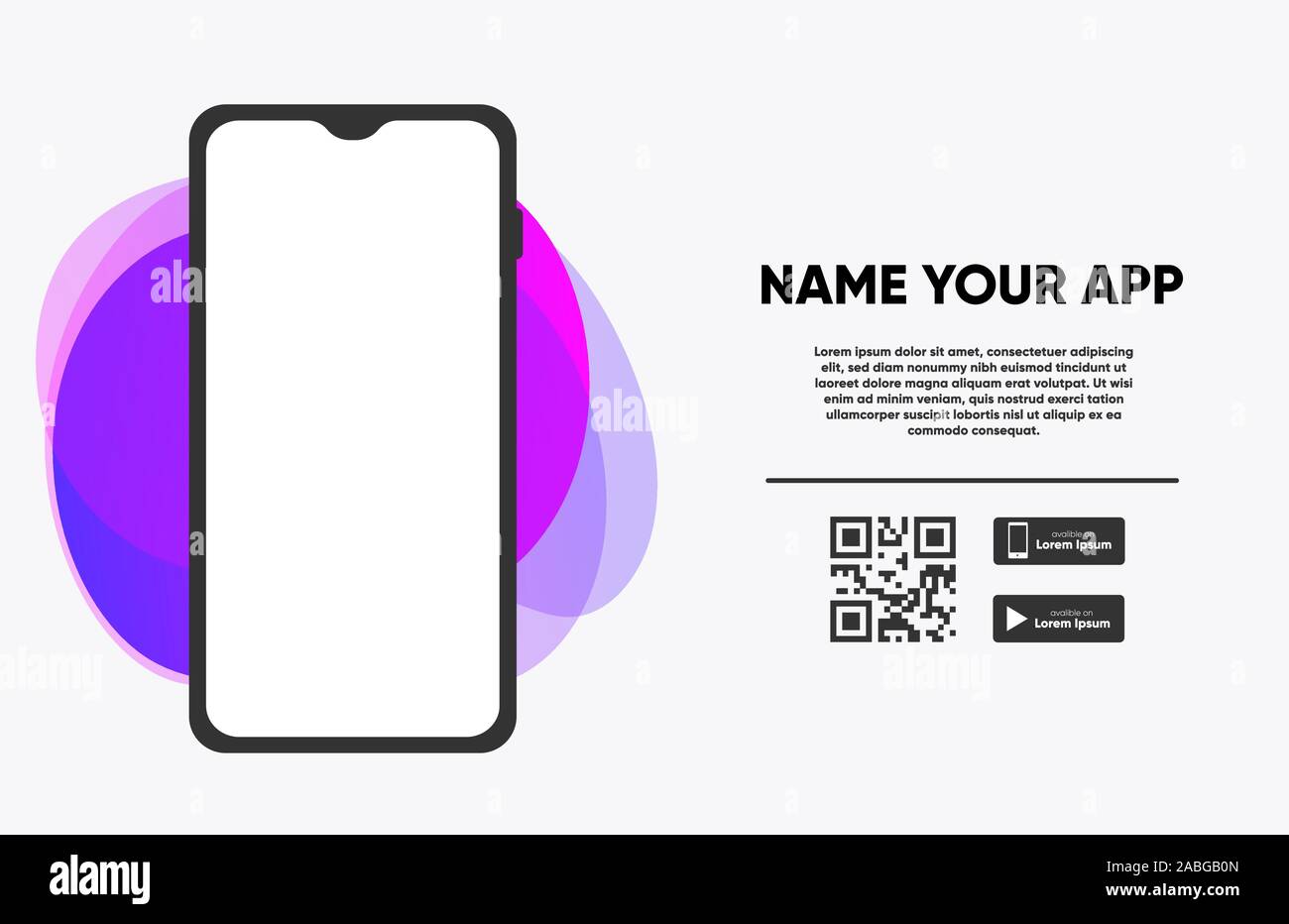 Scarica l'App Banner con telefono e spazio di screenshot Illustrazione Vettoriale