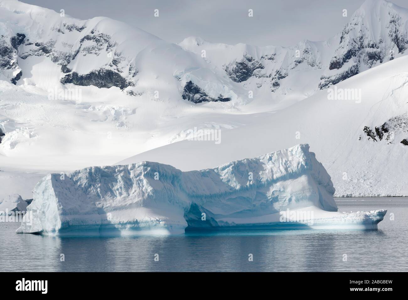 Schwimmender Eisberg vor Danco Island, Grahamland, Antarktische Halbinsel, Antartide. Iceberg galleggianti vicino Danco Island. Foto Stock