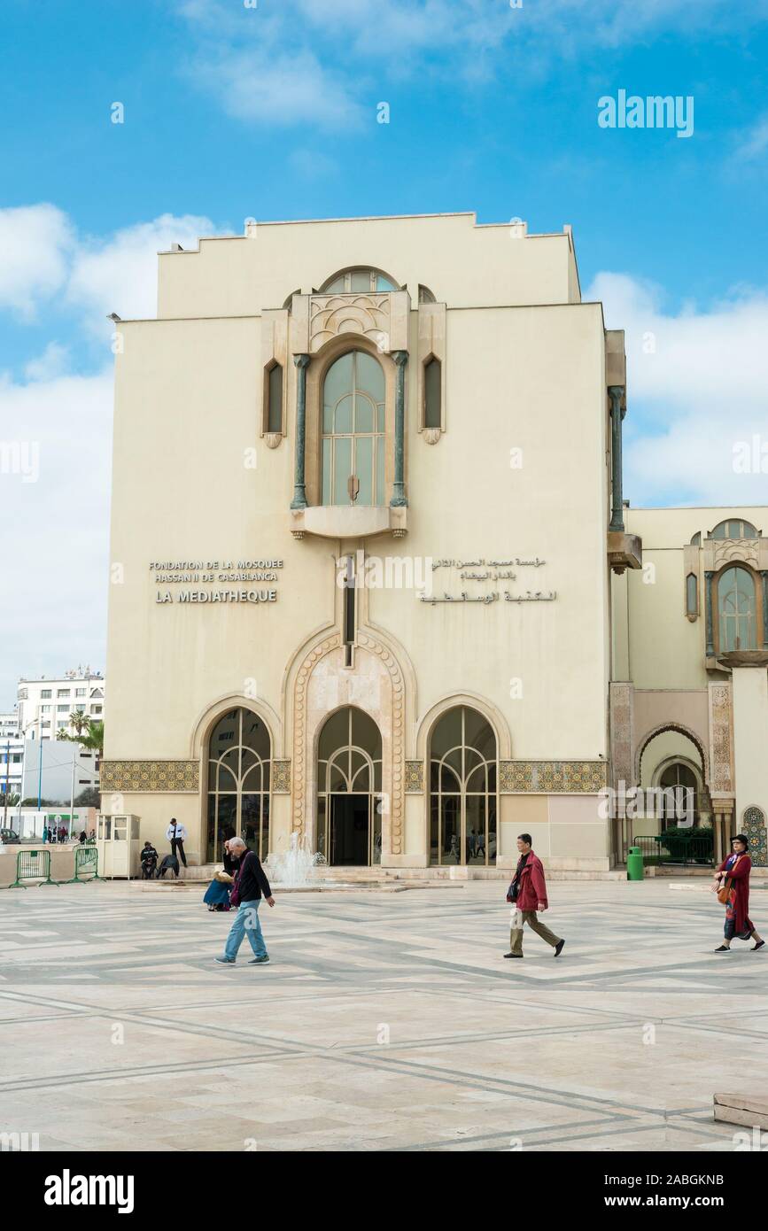 La Moschea di Hassan II o il Grande Mosquée Hassan II, Casablanca, Marocco Foto Stock