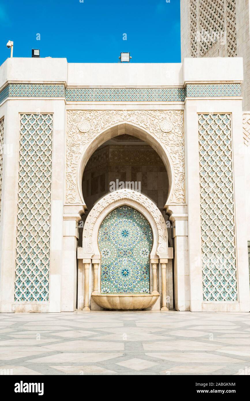 La Moschea di Hassan II o il Grande Mosquée Hassan II, Casablanca, Marocco Foto Stock
