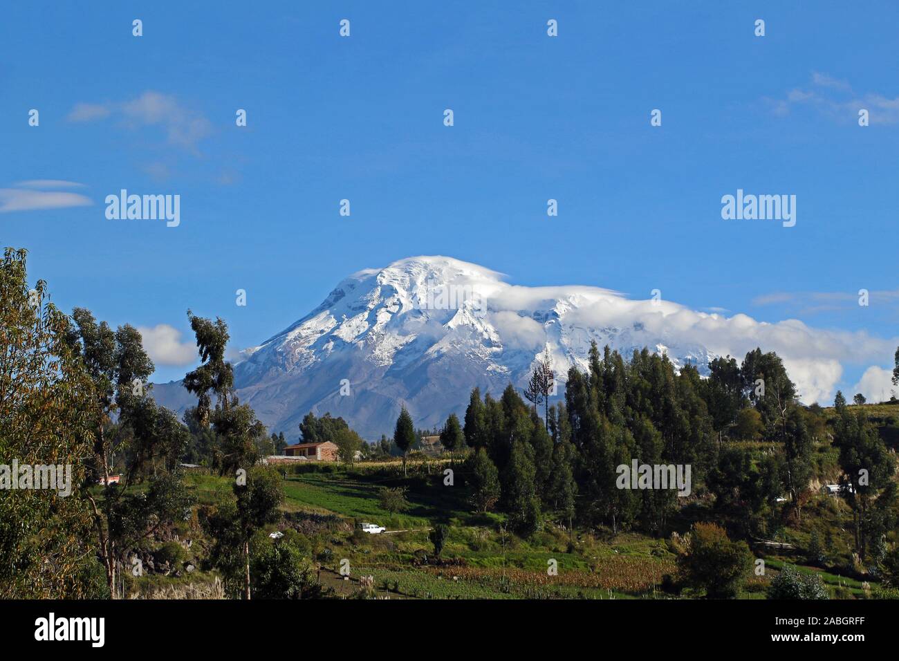 Vulcano Chimborazo è attualmente inattivo stratovulcano della Cordillera Occidental gamma delle Ande Foto Stock