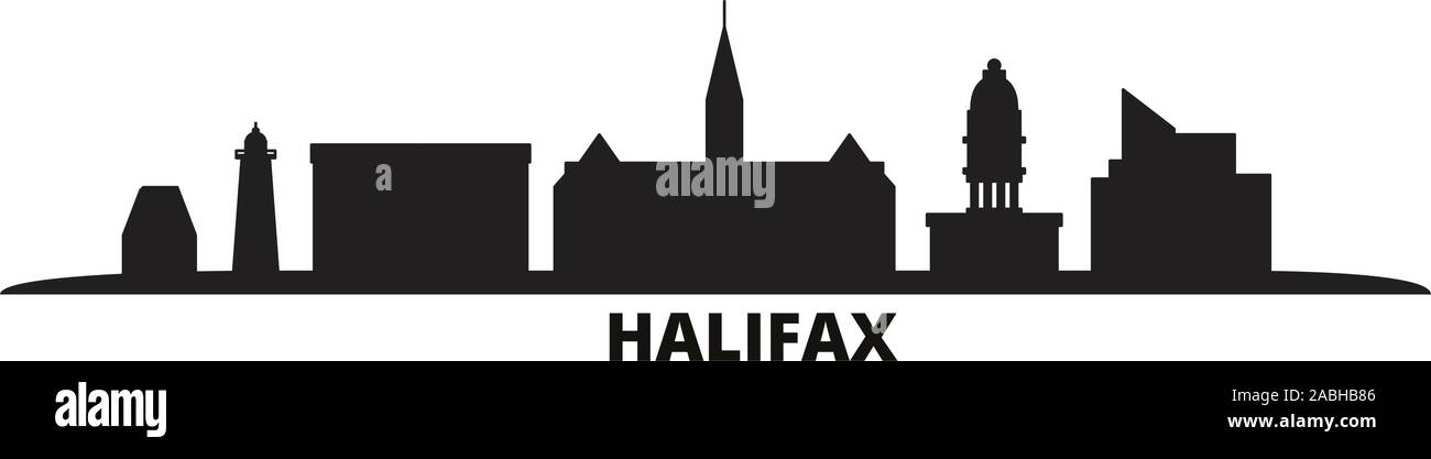 Canada, Halifax skyline della città isolata illustrazione vettoriale. Canada, Halifax cityscape di viaggio con i punti di riferimento Illustrazione Vettoriale