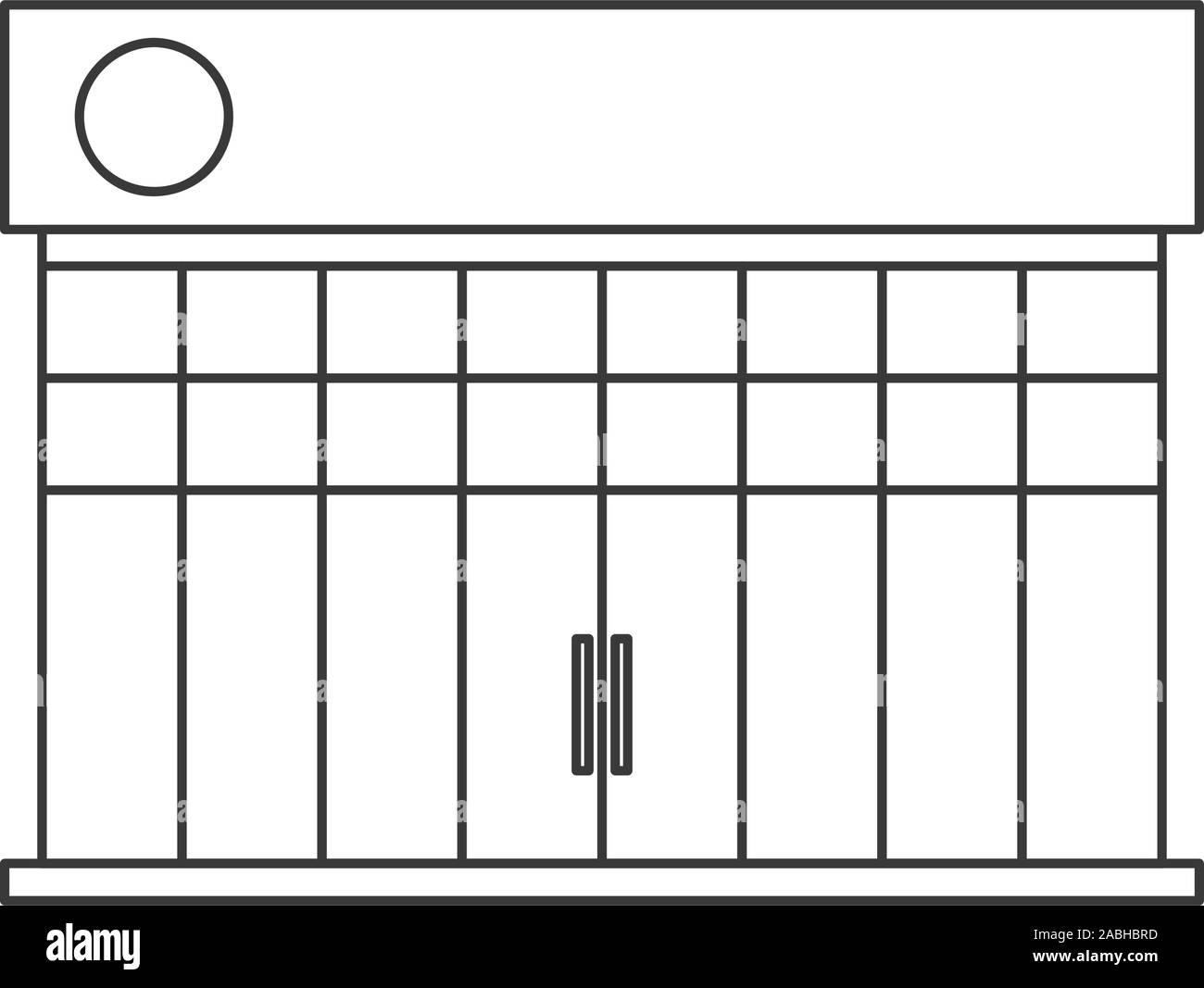 Commerciale icona shopfront per retail store in linea del vettore disegno Illustrazione Vettoriale