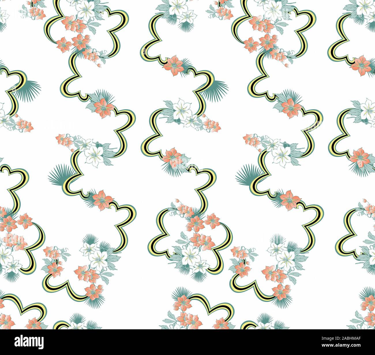 Poco colorfull fiori pattern.perfetta stampa floreale per tessuto tessile. - Vettore Illustrazione Vettoriale