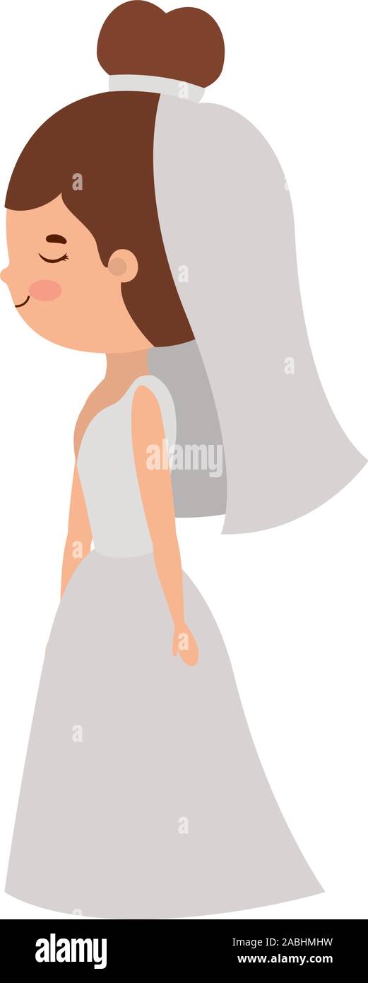 Sposa cartoon con abito da sposa design vettoriali Illustrazione Vettoriale