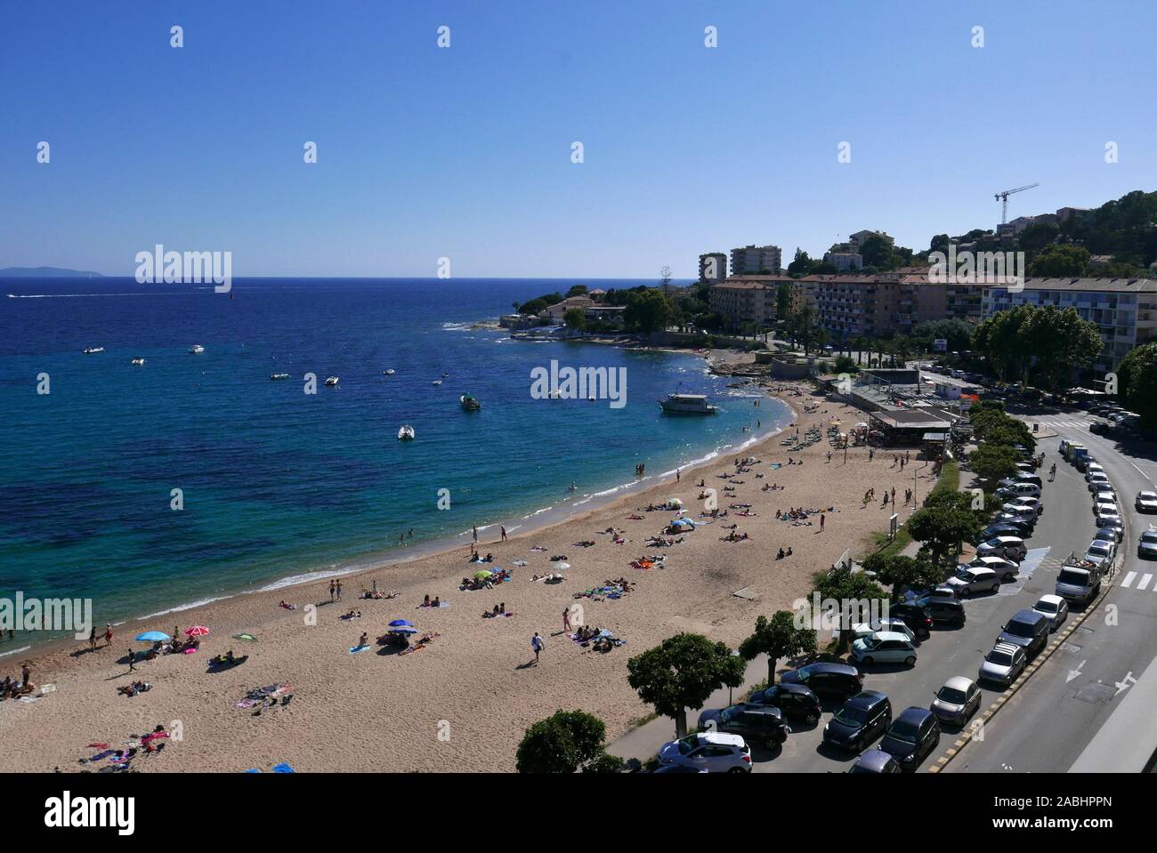 Vacanze sull'isola di bellezza, nel sud della Corsica. Paesaggio balneare Foto Stock