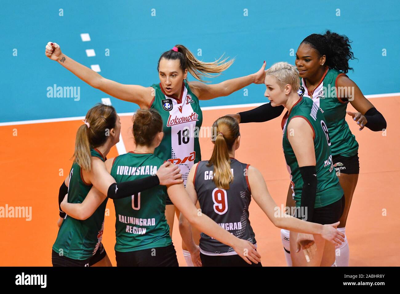 Scandicci, Italia, 27 Nov 2019, felicità lokomotiv la regione di Kaliningrad durante Savino Del Bene Scandicci vs Lokomotiv Kaliningrad - Pallavolo Champions League donne - Credit: LPS/Lisa Guglielmi/Alamy Live News Foto Stock
